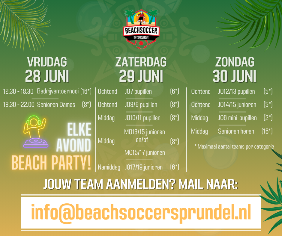 Programma Beachsoccer Sprundel 2024